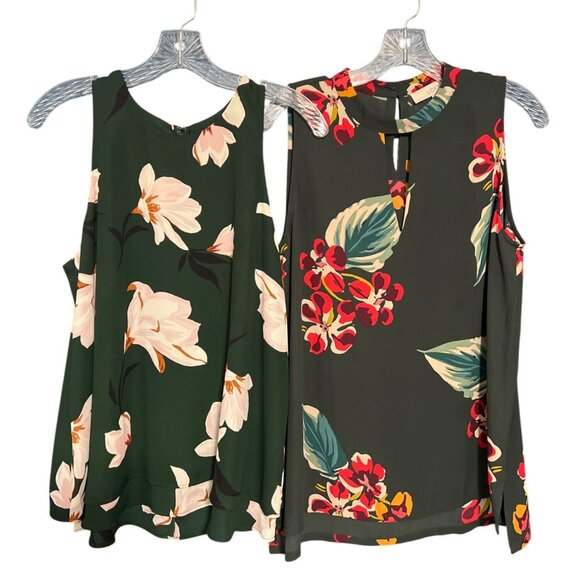 2 Piece Ann Taylor Factory & LOFT Sleeveless Floral Blouses Bundle - Picture 8 of 11